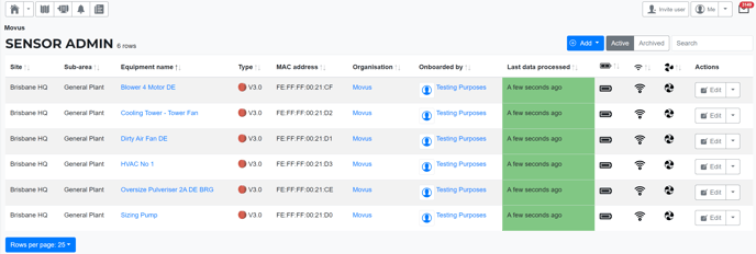 About sensor admin page