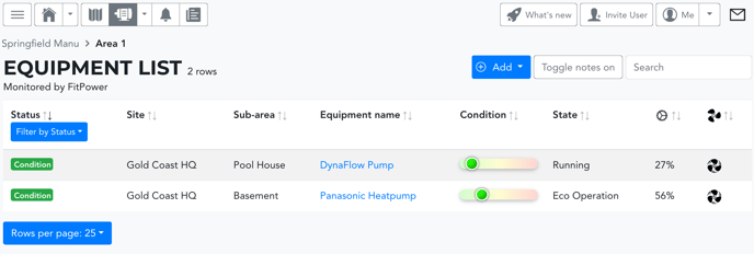 FitPower Equipment List Page