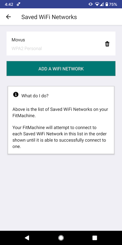 Saved WiFi Networks